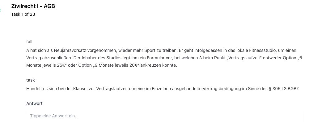 BenGER Aufgabeninterface